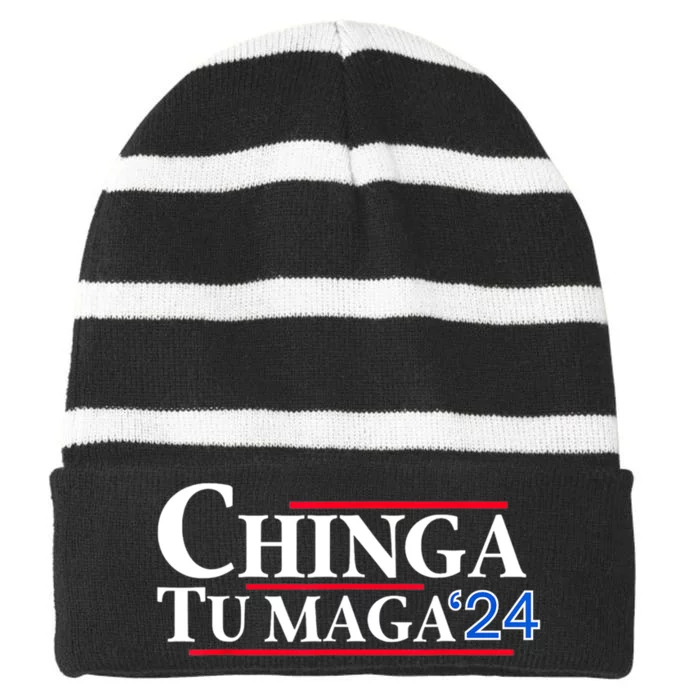 Chinga Tu Maga 24 Striped Beanie with Solid Band