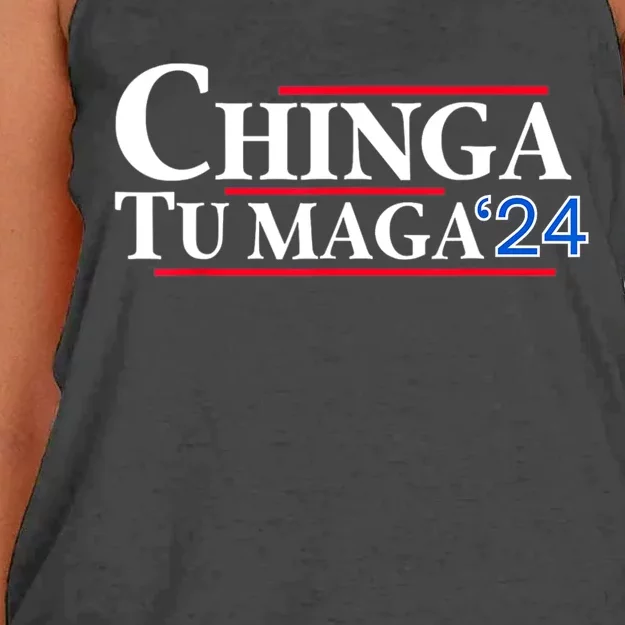 Chinga Tu Maga 24 Women's Knotted Racerback Tank