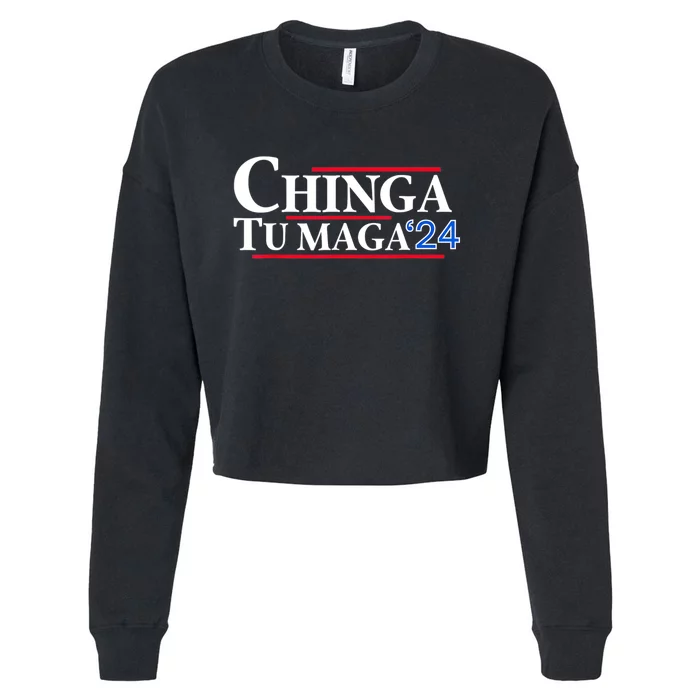 Chinga Tu Maga 24 Cropped Pullover Crew