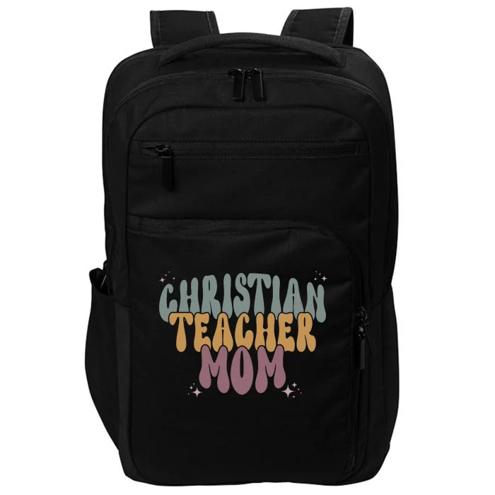 Christian Teacher Mom Retro Impact Tech Backpack