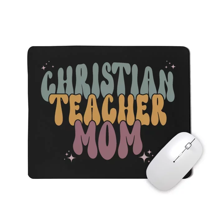 Christian Teacher Mom Retro Mousepad