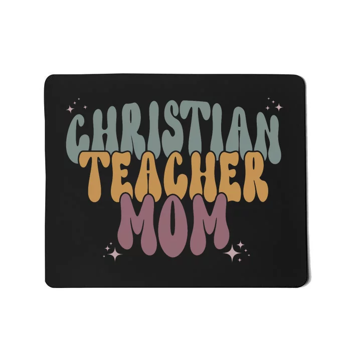 Christian Teacher Mom Retro Mousepad