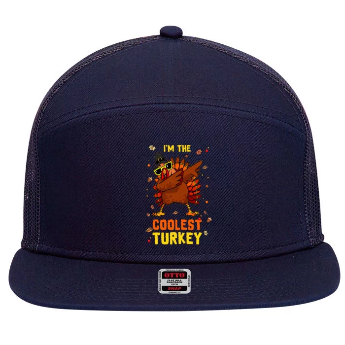 Coolest Turkey Matching Family Group Thanksgiving Party PJ 7 Panel Mesh Trucker Snapback Hat