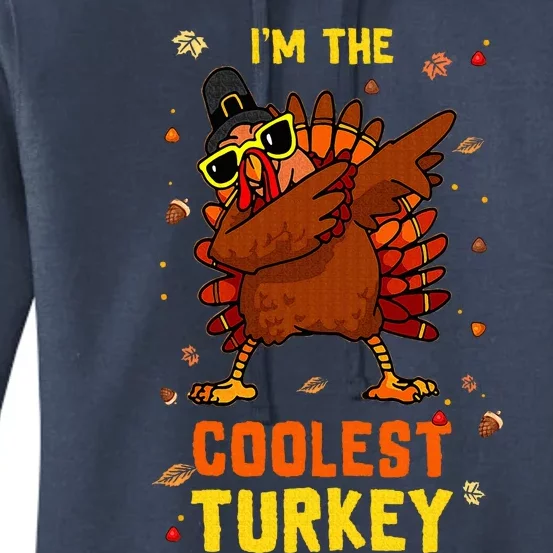 Coolest Turkey Matching Family Group Thanksgiving Party PJ Women's Pullover Hoodie