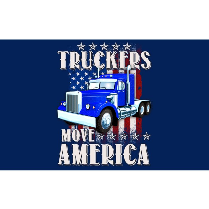 Cool Truckers Move America Semi Truck Distressed Flag Bumper Sticker