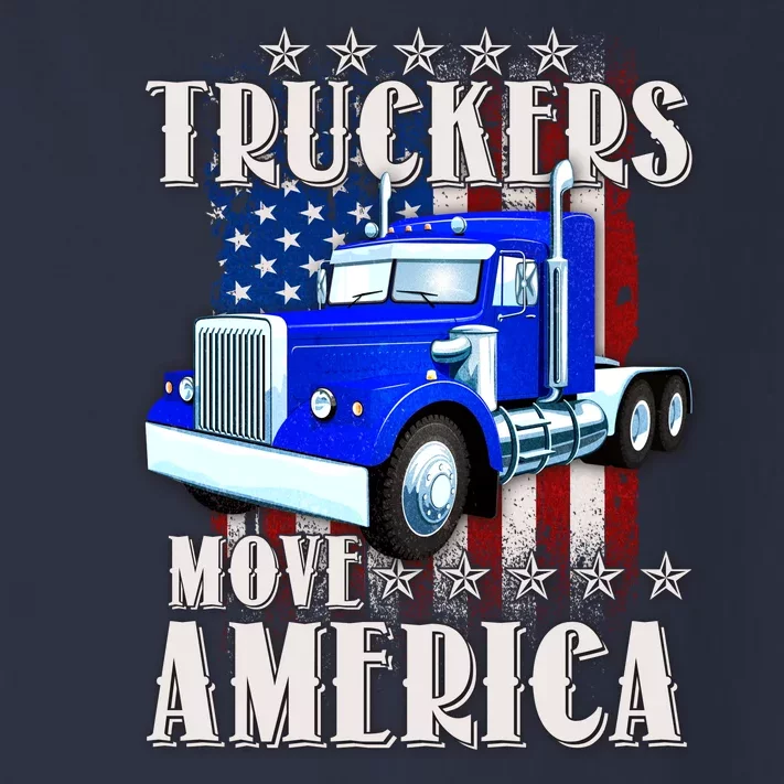 Cool Truckers Move America Semi Truck Distressed Flag Toddler Long Sleeve Shirt