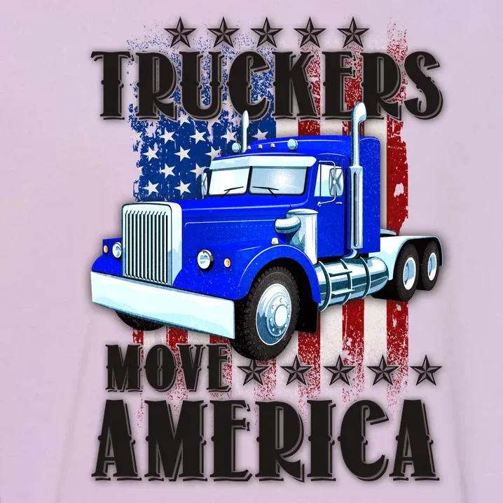 Cool Truckers Move America Semi Truck Distressed Flag Garment-Dyed Sweatshirt