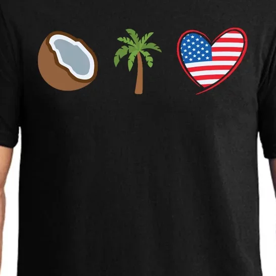 Coconut Tree Meme Patriotic Kamala Statement Usa Democrat Pajama Set