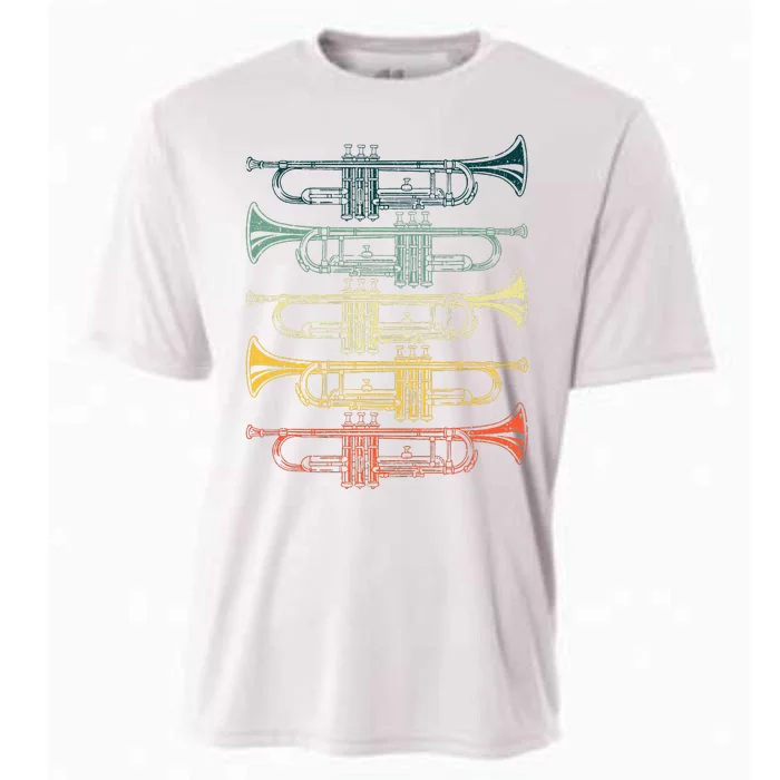 Cool Trumpet Marching Band Musician Jazz Music Cooling Performance Crew T-Shirt