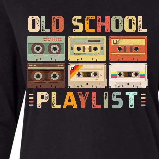 Cassette Tape Music 80s Retro Old School Playlist Womens Cotton Relaxed Long Sleeve T-Shirt