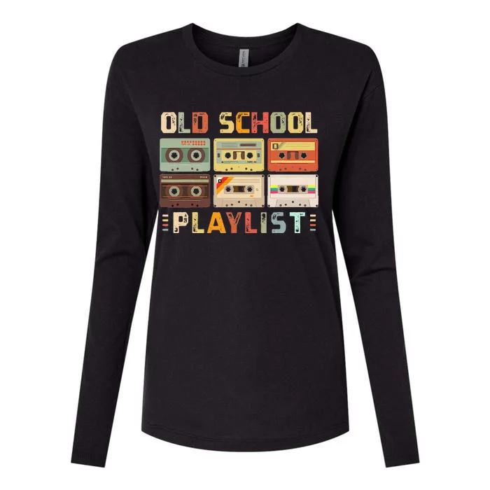 Cassette Tape Music 80s Retro Old School Playlist Womens Cotton Relaxed Long Sleeve T-Shirt