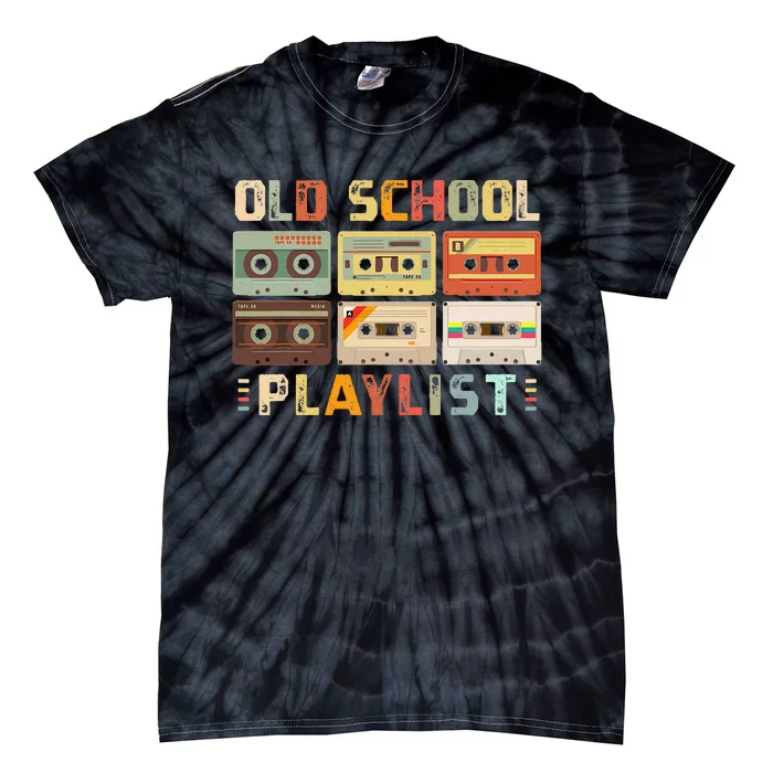 Cassette Tape Music 80s Retro Old School Playlist Tie-Dye T-Shirt