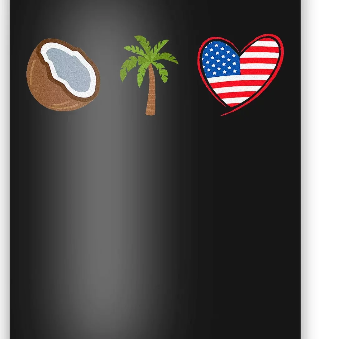 Coconut Tree Meme Patriotic Kamala Statement Usa Democrat Poster