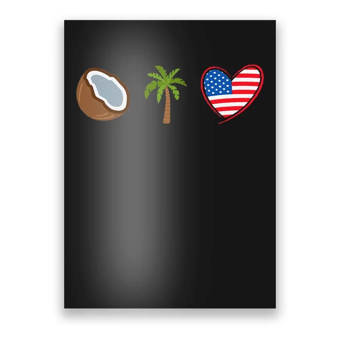 Coconut Tree Meme Patriotic Kamala Statement Usa Democrat Poster