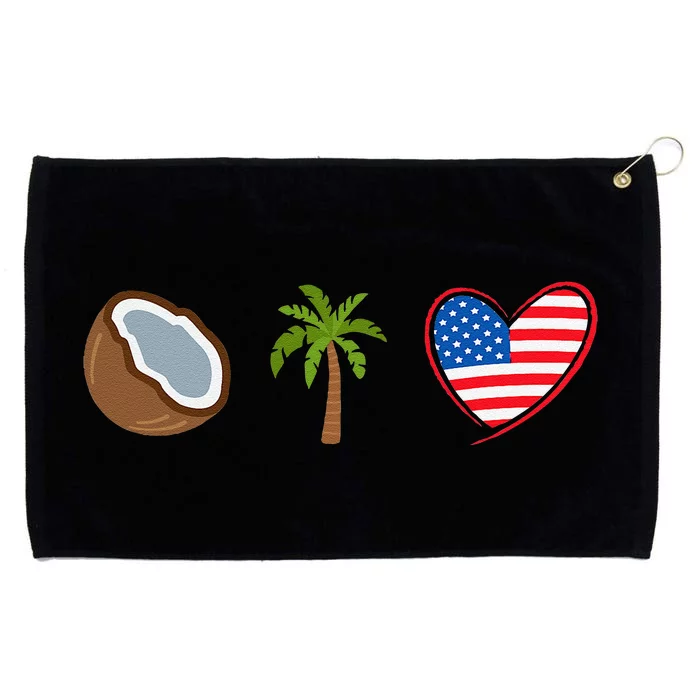 Coconut Tree Meme Patriotic Kamala Statement Usa Democrat Grommeted Golf Towel