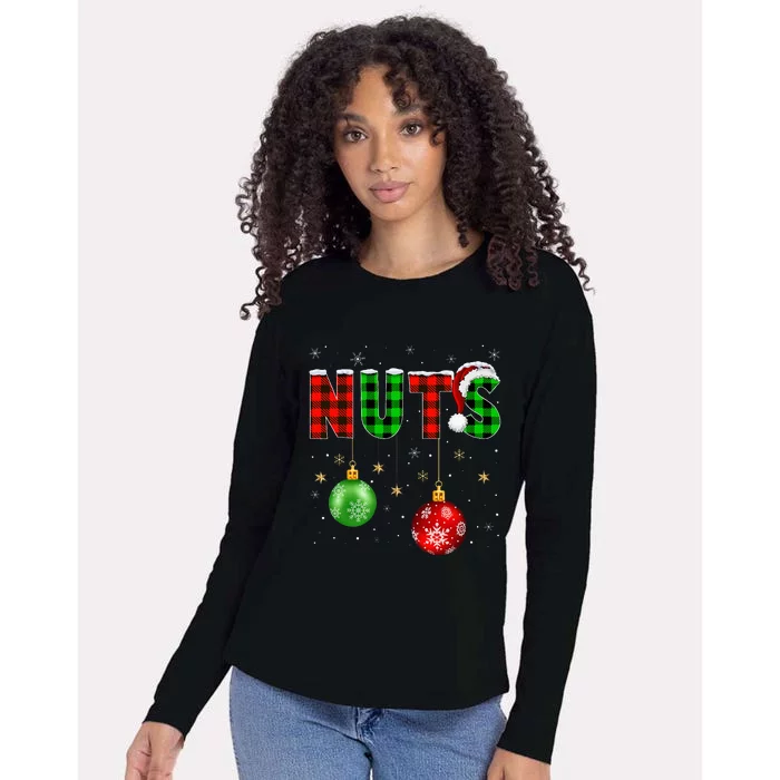 Christmas T Matching Couple Family Chestnuts Womens Cotton Relaxed Long Sleeve T-Shirt