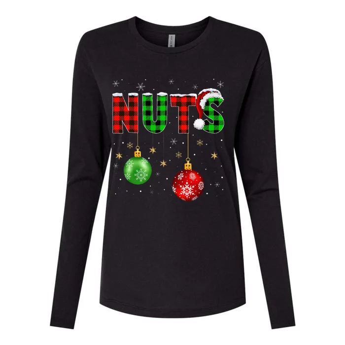 Christmas T Matching Couple Family Chestnuts Womens Cotton Relaxed Long Sleeve T-Shirt