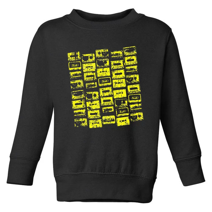 Cassette Tapes Mixtapes 1980s 1990s Music Yellow Toddler Sweatshirt