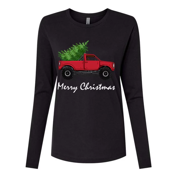 Christmas Truck Meaningful Gift Womens Cotton Relaxed Long Sleeve T-Shirt