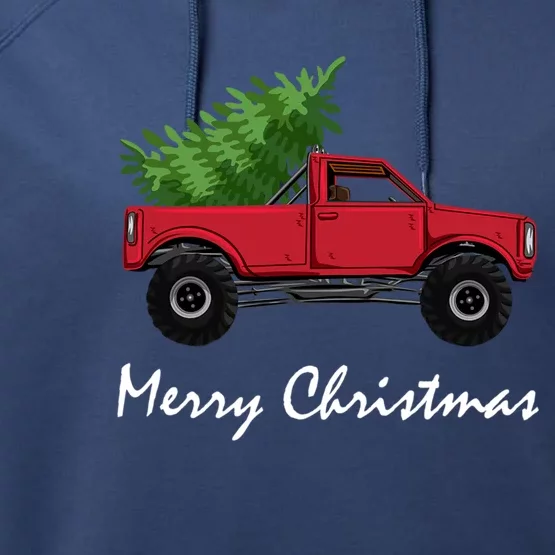 Christmas Truck Meaningful Gift Performance Fleece Hoodie