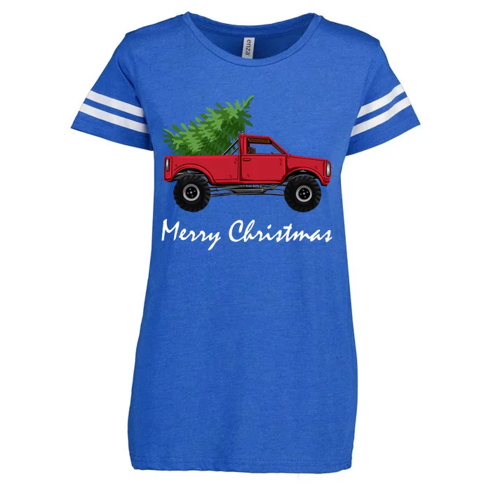 Christmas Truck Meaningful Gift Enza Ladies Jersey Football T-Shirt