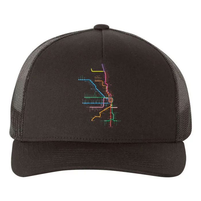 Chicago Trains Map Yupoong Adult 5-Panel Trucker Hat