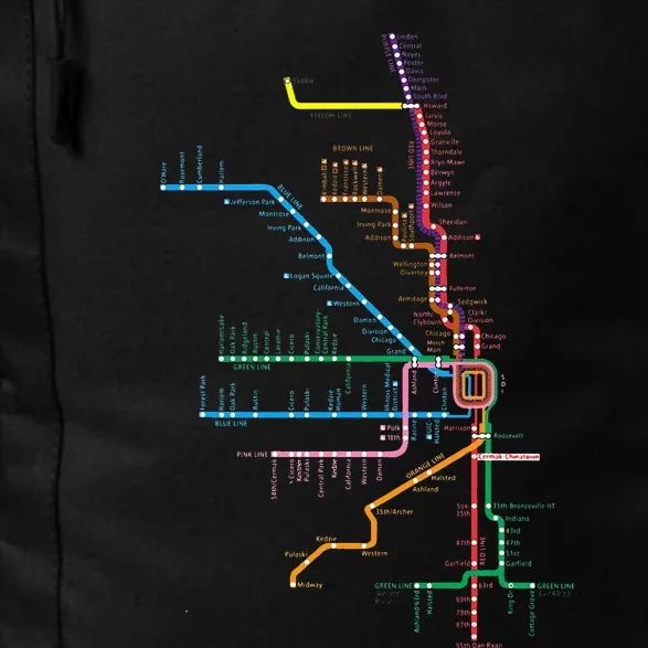 Chicago Trains Map Daily Commute Backpack