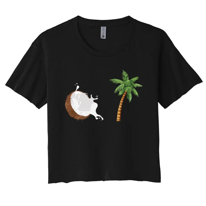 Coconut Tree Meme Patriotic Kamala Statement Usa Democrat Women's Crop Top Tee