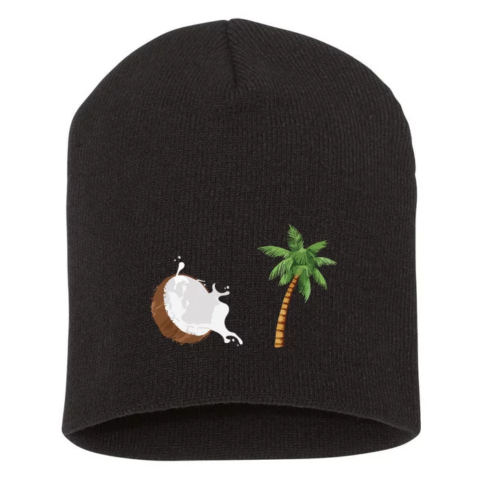 Coconut Tree Meme Patriotic Kamala Statement Usa Democrat Short Acrylic Beanie