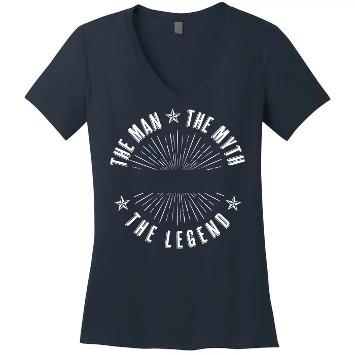 Custom The Man The Myth The Legend Women's V-Neck T-Shirt