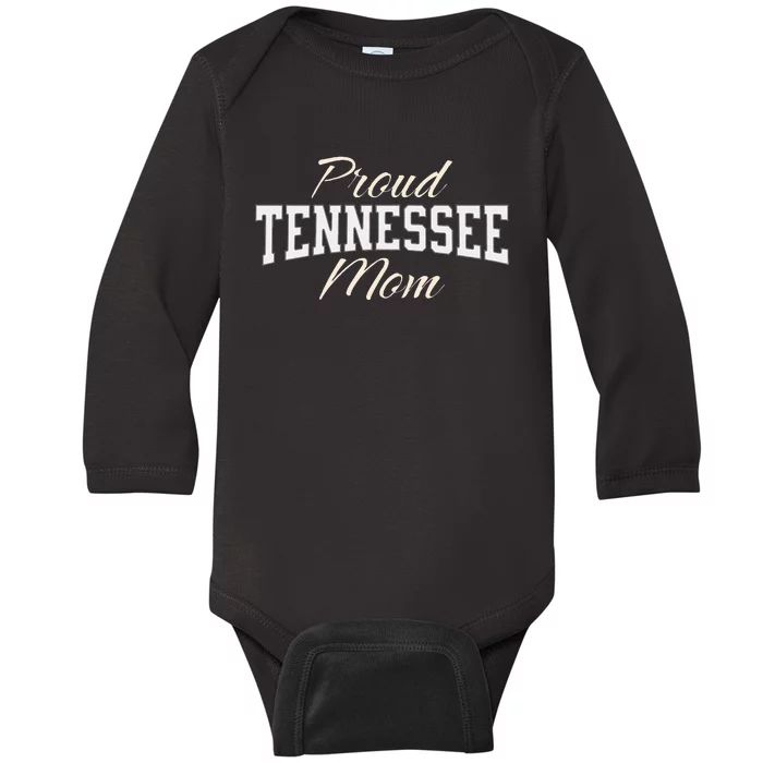 Cute Tennessee Mom Classic Tn Orange Vintage Varsity Baby Long Sleeve Bodysuit