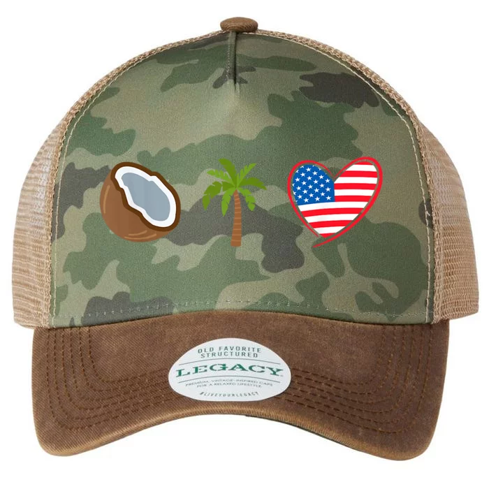 Coconut Tree Meme Patriotic Kamala Statement Usa Democrat Legacy Tie Dye Trucker Hat