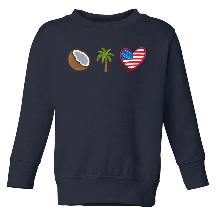 Coconut Tree Meme Patriotic Kamala Statement Usa Democrat Toddler Sweatshirt