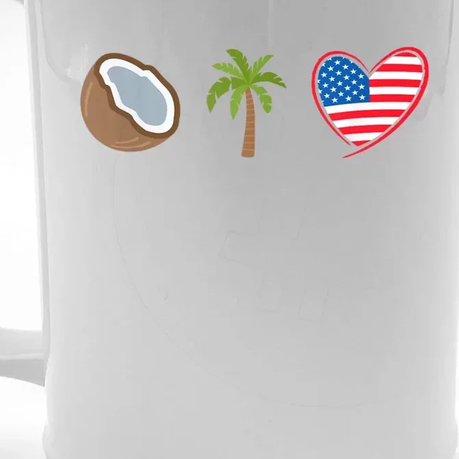 Coconut Tree Meme Patriotic Kamala Statement Usa Democrat Front & Back Beer Stein