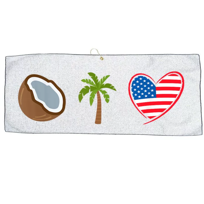 Coconut Tree Meme Patriotic Kamala Statement Usa Democrat Large Microfiber Waffle Golf Towel