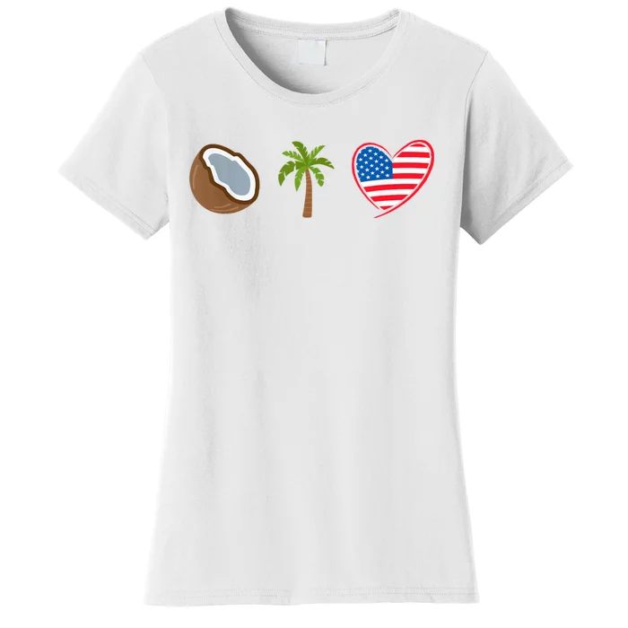 Coconut Tree Meme Patriotic Kamala Statement Usa Democrat Women's T-Shirt