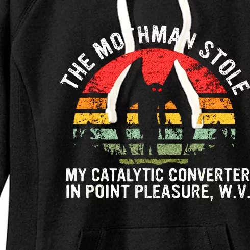 Cryptid The Mothman Stole My Catalytic Converter In Point Women's Fleece Hoodie