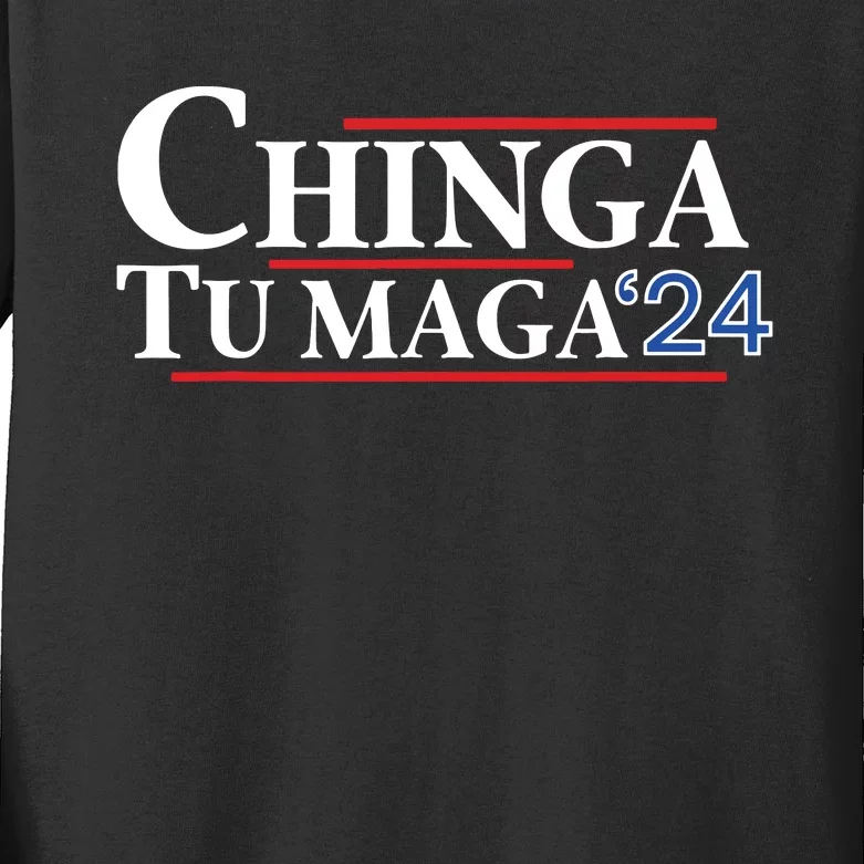 Chinga Tu Maga 24 Kids Long Sleeve Shirt