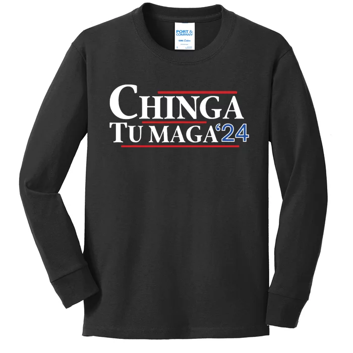 Chinga Tu Maga 24 Kids Long Sleeve Shirt