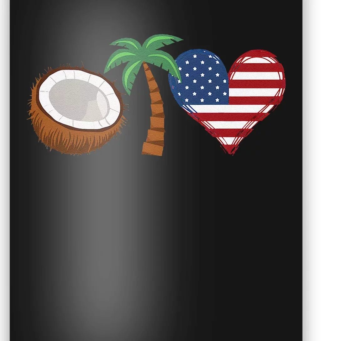 Coconut Tree Meme Patriotic Kamala Statement Usa Democrat Poster