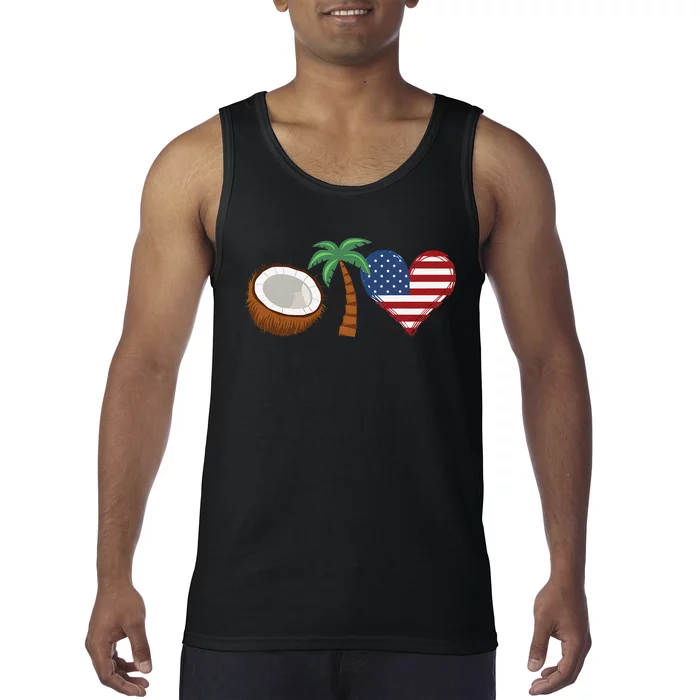 Coconut Tree Meme Patriotic Kamala Statement Usa Democrat Tank Top