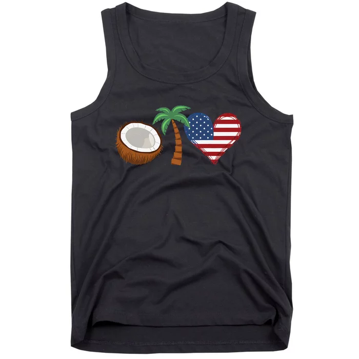 Coconut Tree Meme Patriotic Kamala Statement Usa Democrat Tank Top