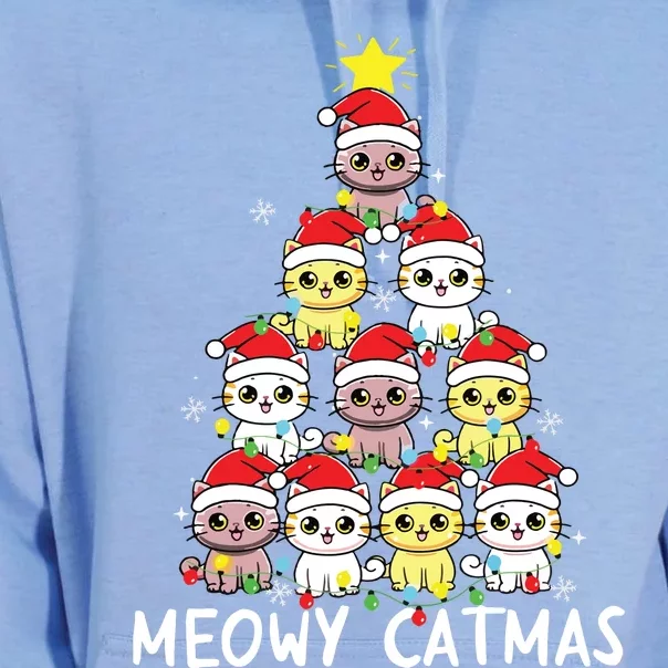 Christmas Tree Meowy Catmas Cat Xmas Girls Boy Funny Santa Unisex Surf Hoodie