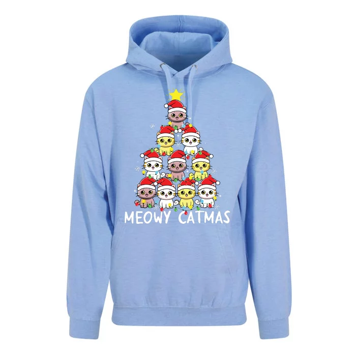 Christmas Tree Meowy Catmas Cat Xmas Girls Boy Funny Santa Unisex Surf Hoodie