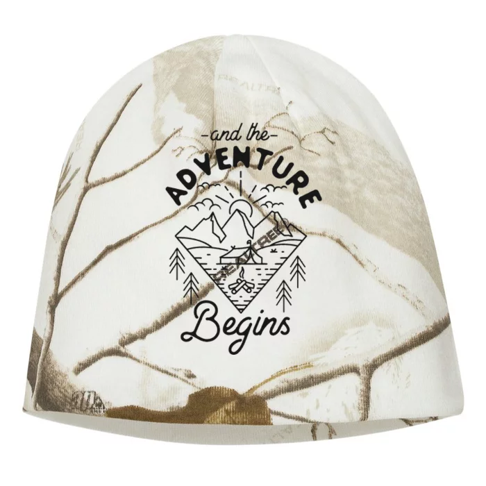 Camping Tent Minimalistic And The Adventure Begins Kati - Camo Knit Beanie