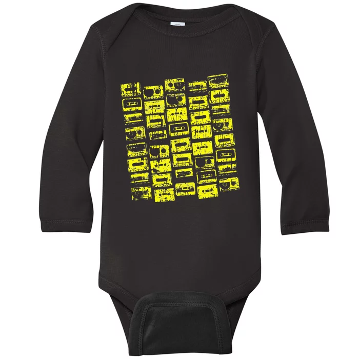 Cassette Tapes Mixtapes 1980s 1990s Music Baby Long Sleeve Bodysuit