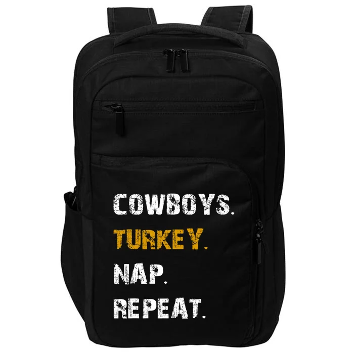 Cowboys Turkey Nap Repeat Thanksgiving Football Impact Tech Backpack