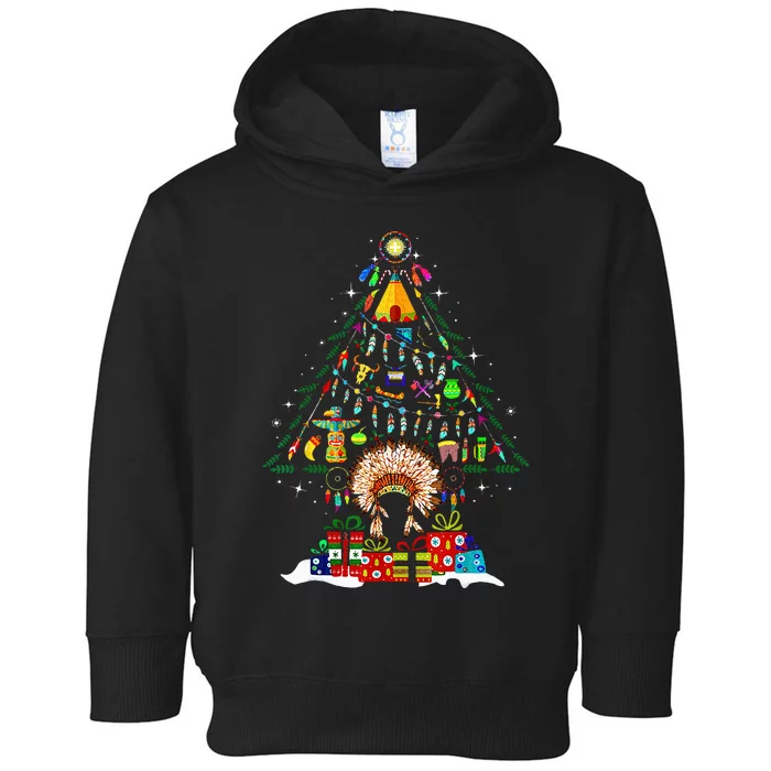 Christmas Tree Native American Tribe Toddler Hoodie