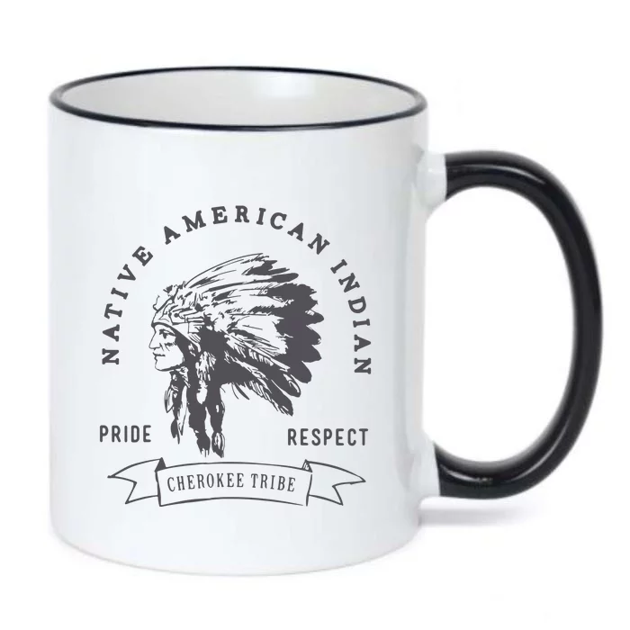 Cherokee Tribe Native American Indian Pride Respect Print Black Color Changing Mug