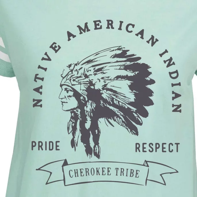 Cherokee Tribe Native American Indian Pride Respect Print Enza Ladies Jersey Football T-Shirt